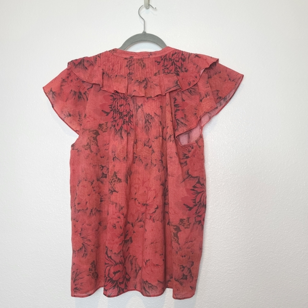 Sea New York Floral Tie Neck Blouse Top Size 8 - Picture 12 of 14